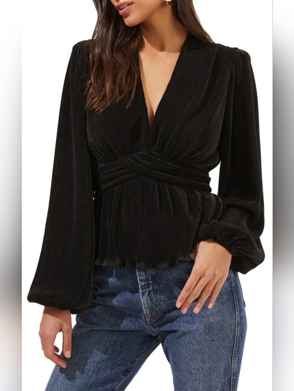 NWOT! ASTR Boho Fall Anthro Top Women's Bell Sleeve Garden Party Blouse Small